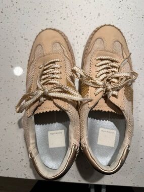 Dolce Vita Beige and Gold Women's Sneakers